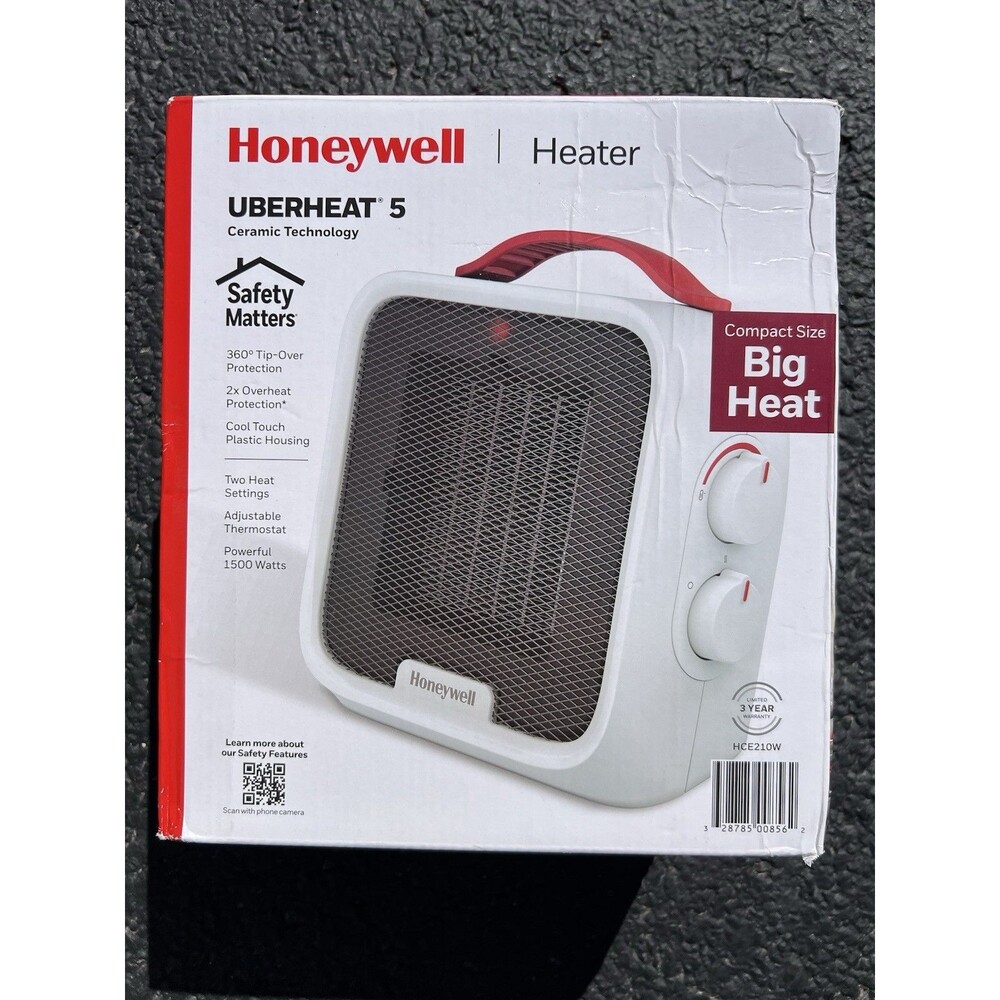 Honeywell UberHeat 5 Ceramic Space Heater for Small Rooms, White